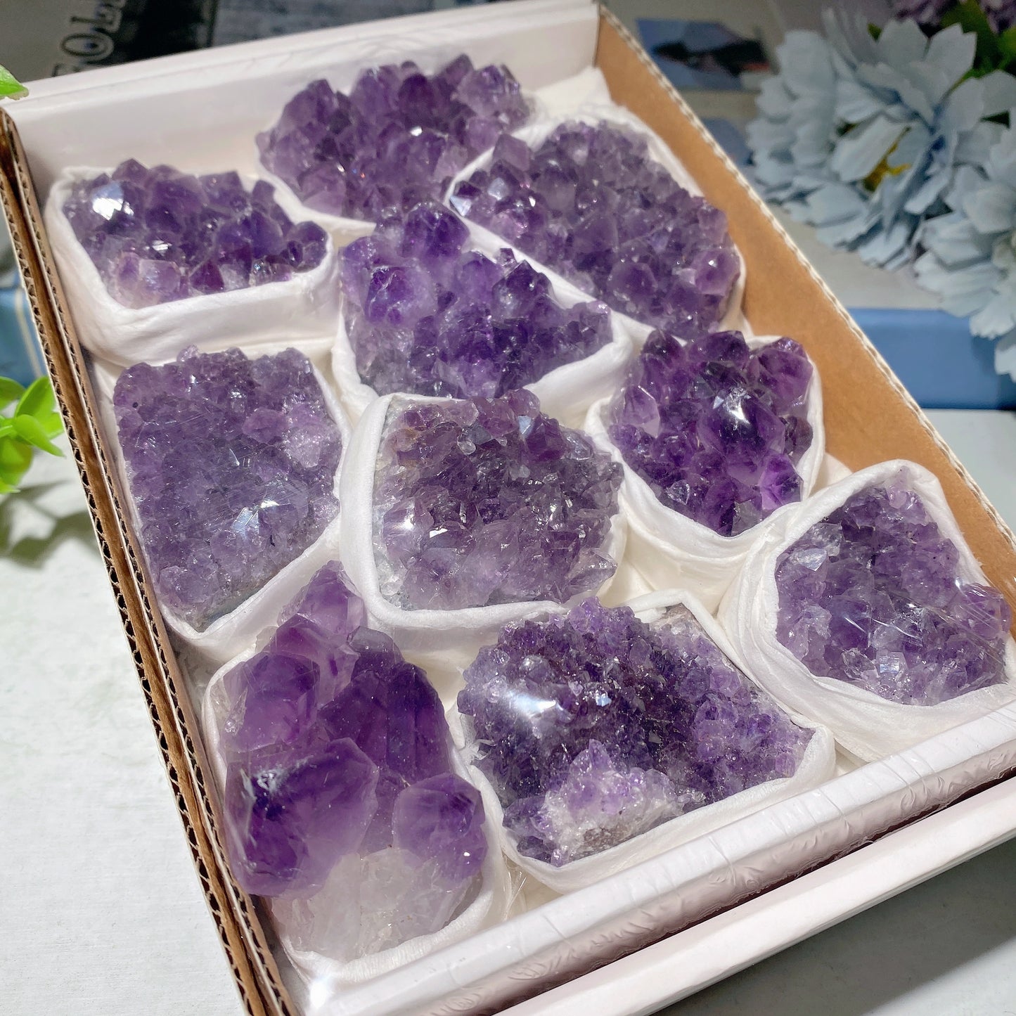 Amethyst Clusters Collection Box Bulk Wholesale