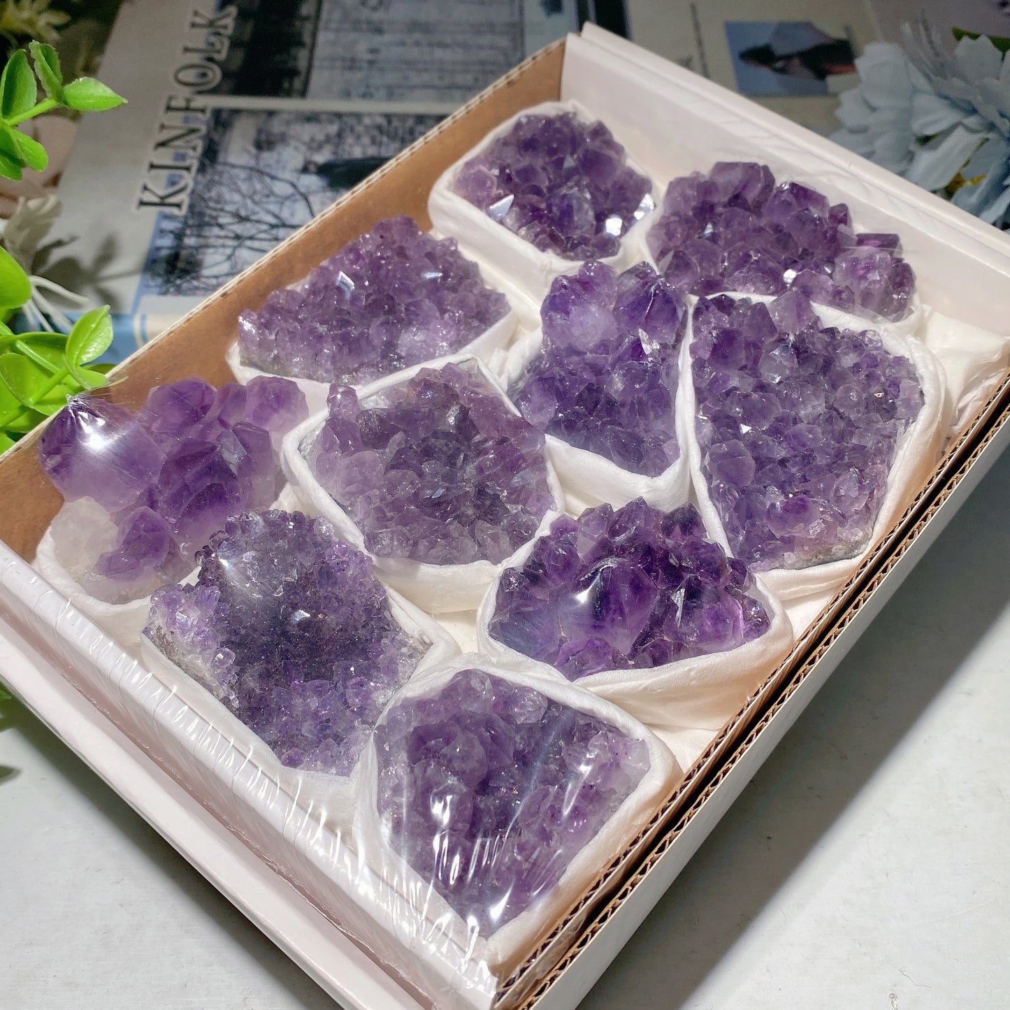 Amethyst Clusters Collection Box Bulk Wholesale