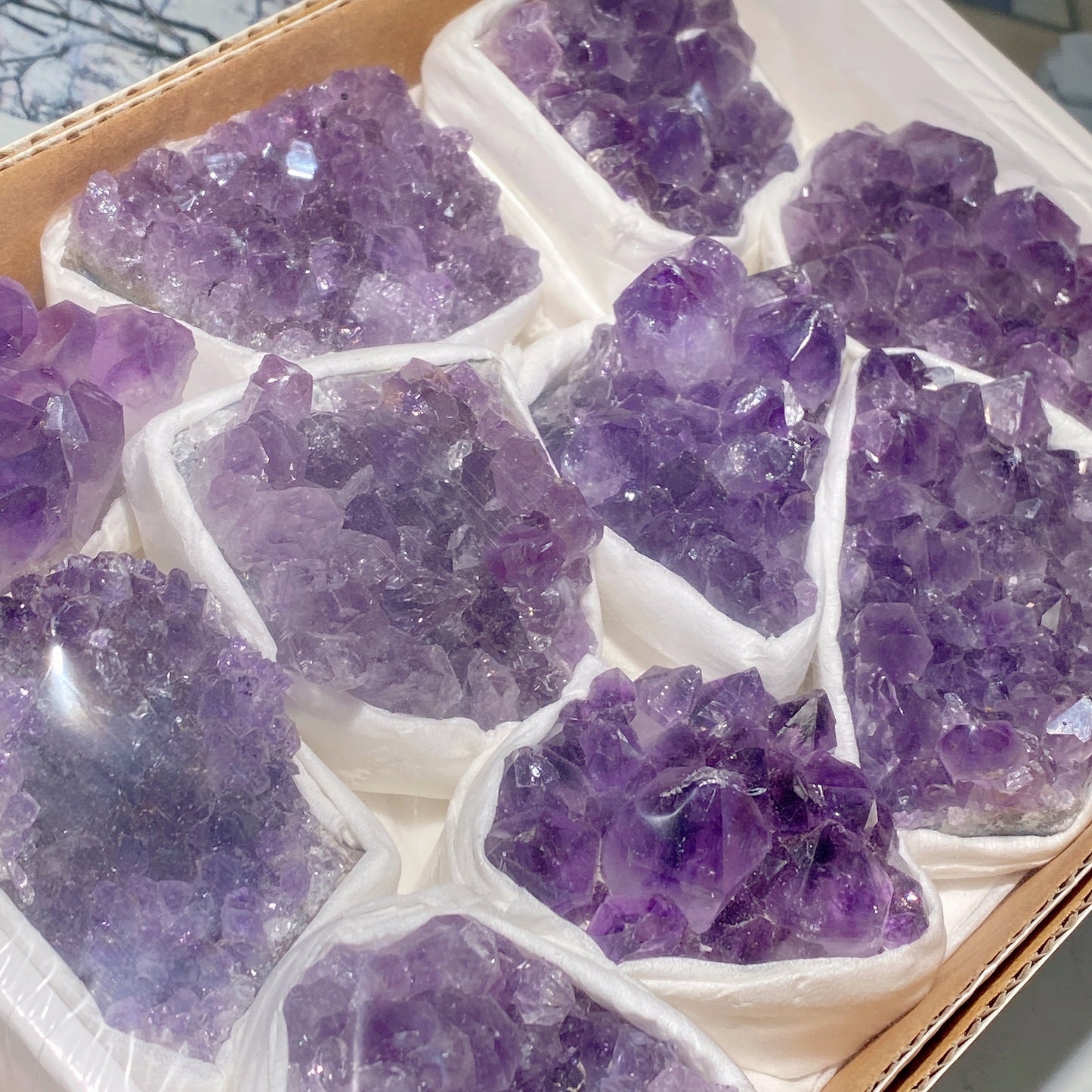 Amethyst Clusters Collection Box Bulk Wholesale