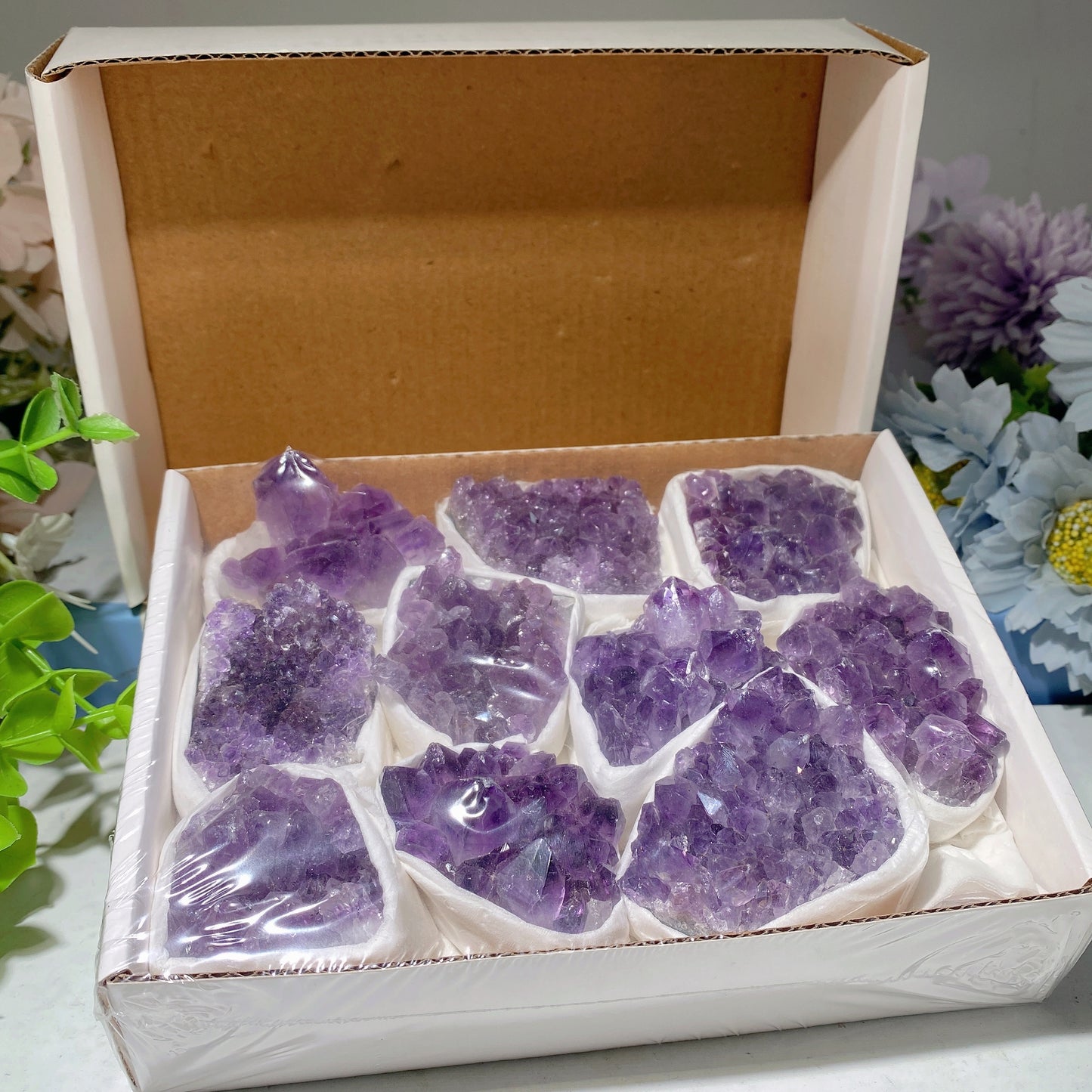 Amethyst Clusters Collection Box Bulk Wholesale