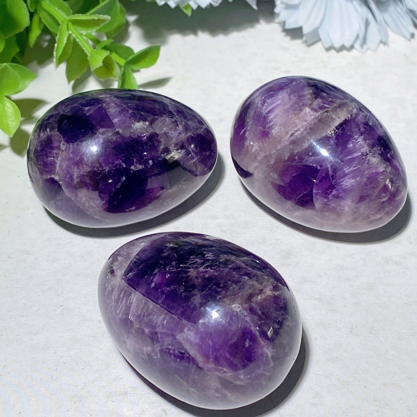 2.0" Dream Amethyst Egg Carvings Bulk Wholesale