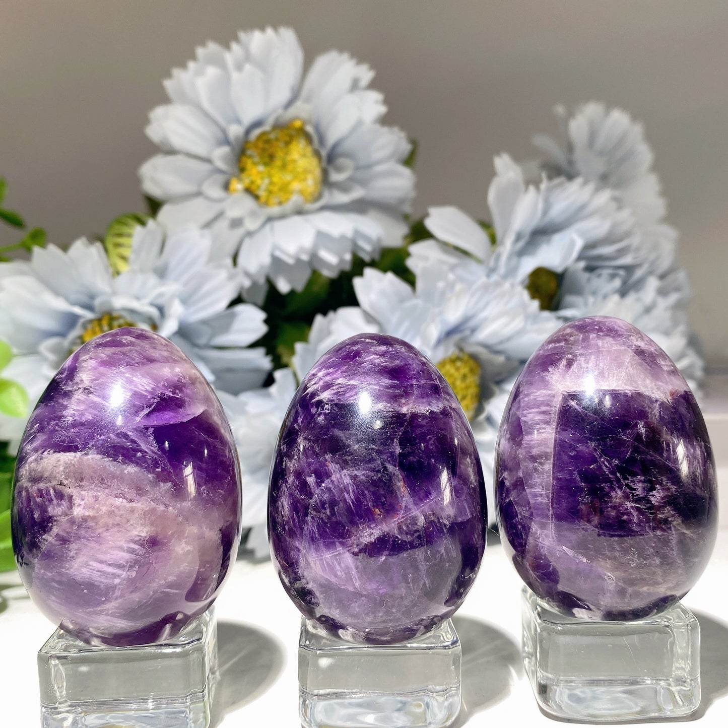 2.0" Dream Amethyst Egg Carvings Bulk Wholesale