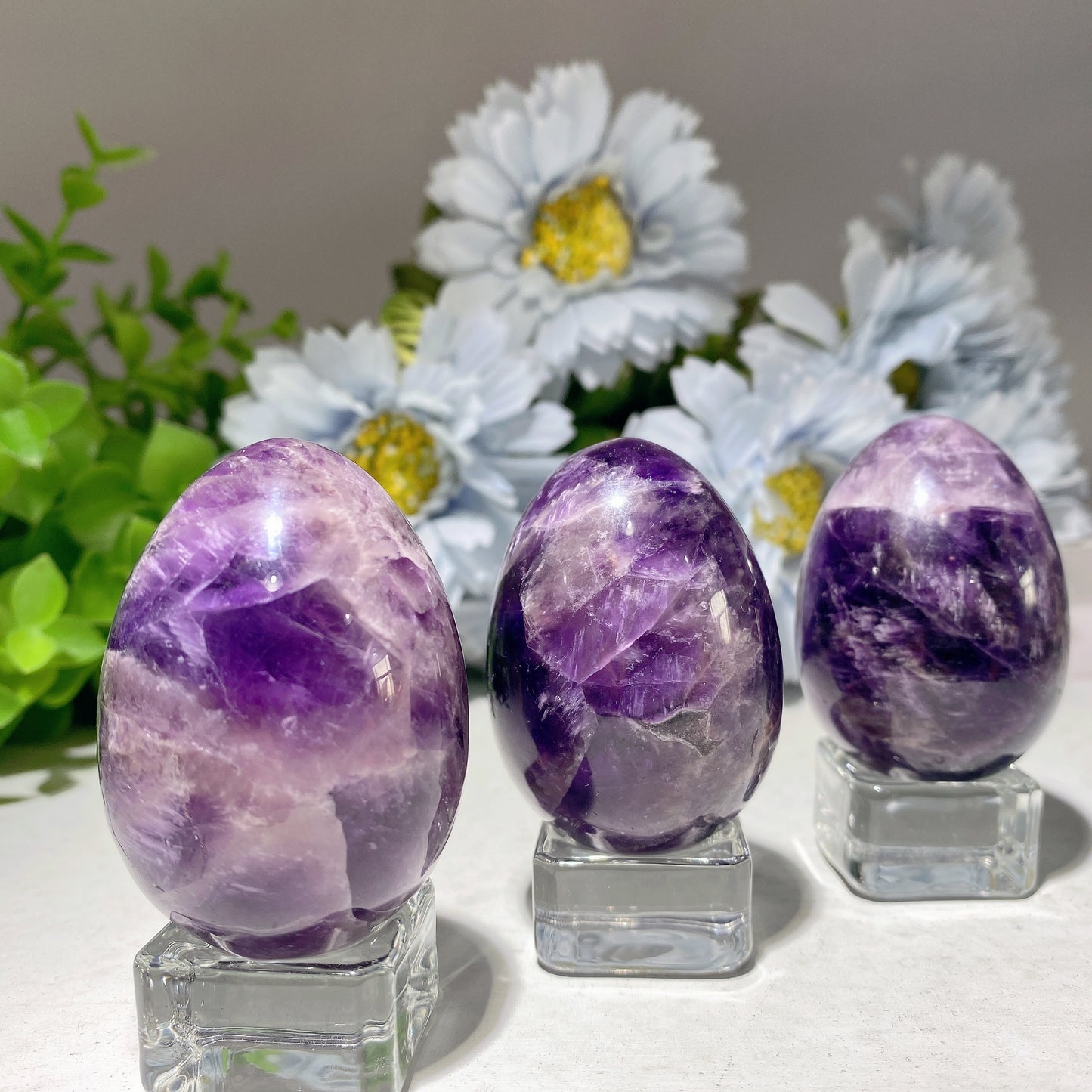 2.0" Dream Amethyst Egg Carvings Bulk Wholesale