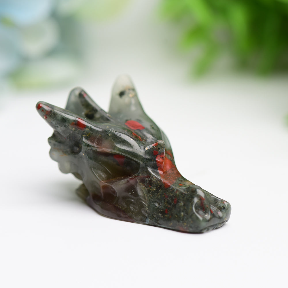 1.8" Mixed Crystal Dragon Head Animal Crystal Carving Bulk Best Crystal Wholesalers