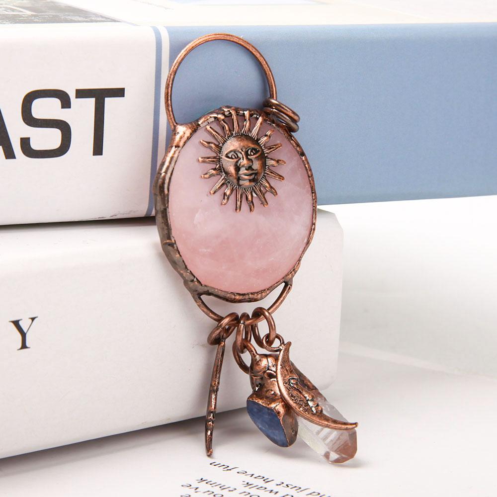 Rose Quartz Clear Quartz Kyanite Pendulum Best Crystal Wholesalers