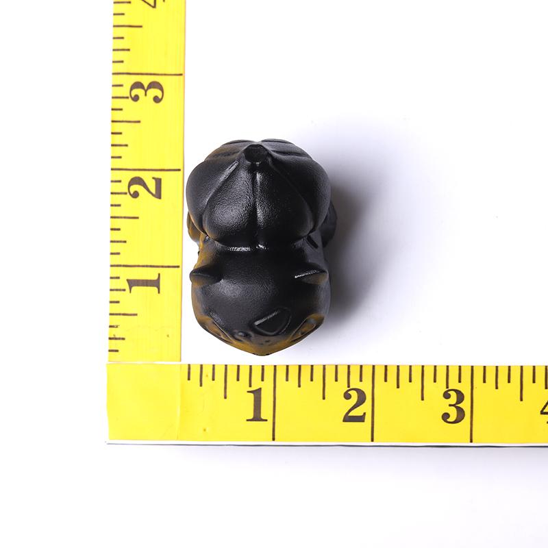 2" Black Obsidian Bulbasaur Crystal Carvings Cartoon Bulk Best Crystal Wholesalers