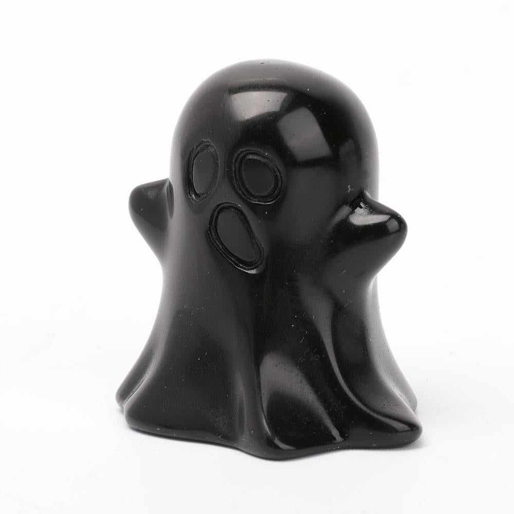 Black Obsidian Ghost Sculpture Carvings