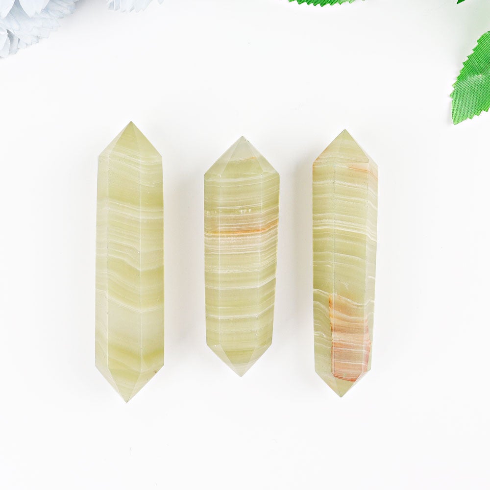 3.0-4.0" Set of 3 Afghan Jade Double Terminated Towers Points Bulk Best Crystal Wholesalers