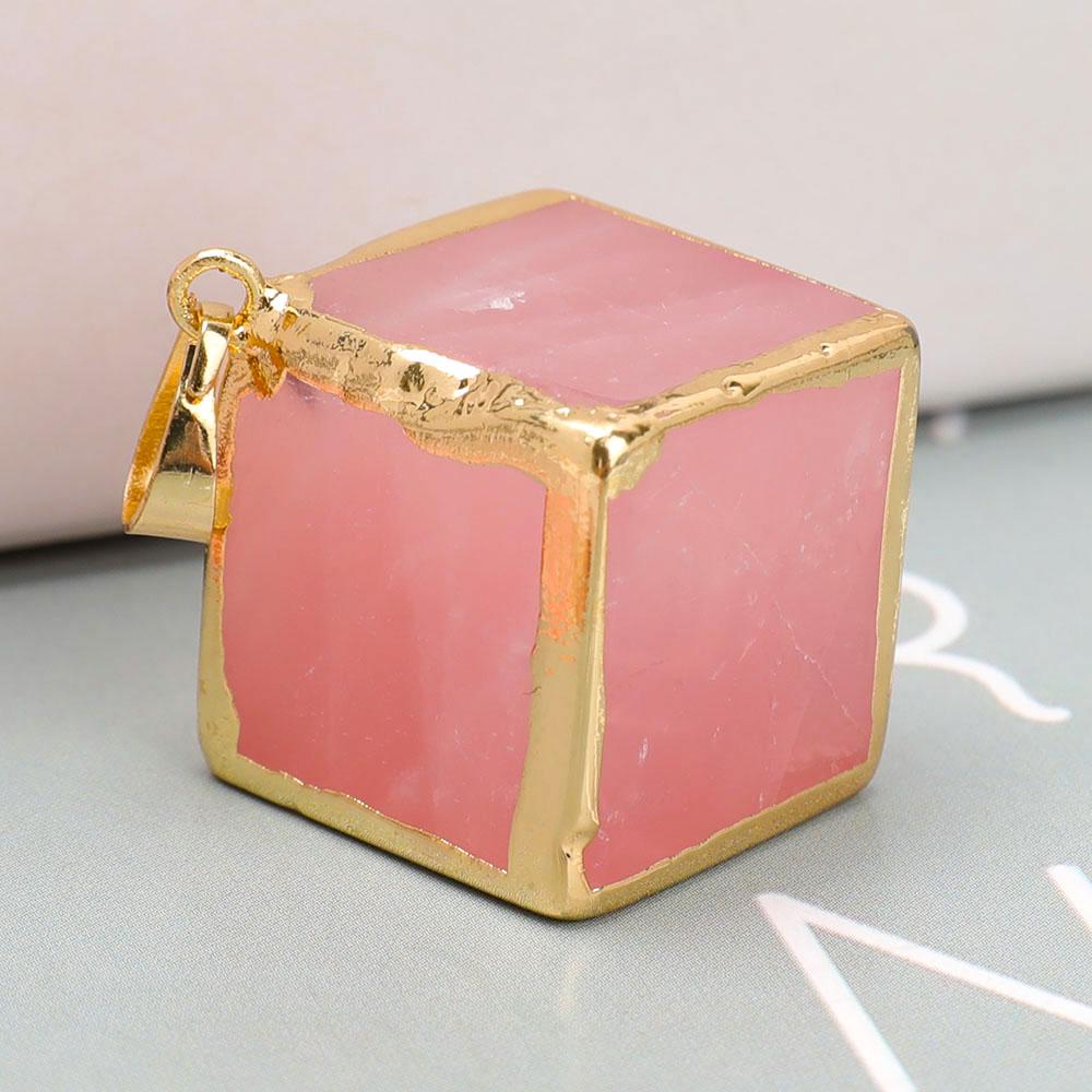 Rose Quartz Cube Pendant Best Crystal Wholesalers