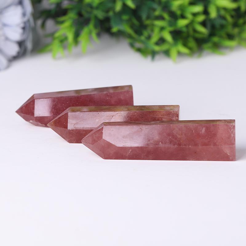 Natural Wand Strawberry Towers Points Bulk Decoration Best Crystal Wholesalers