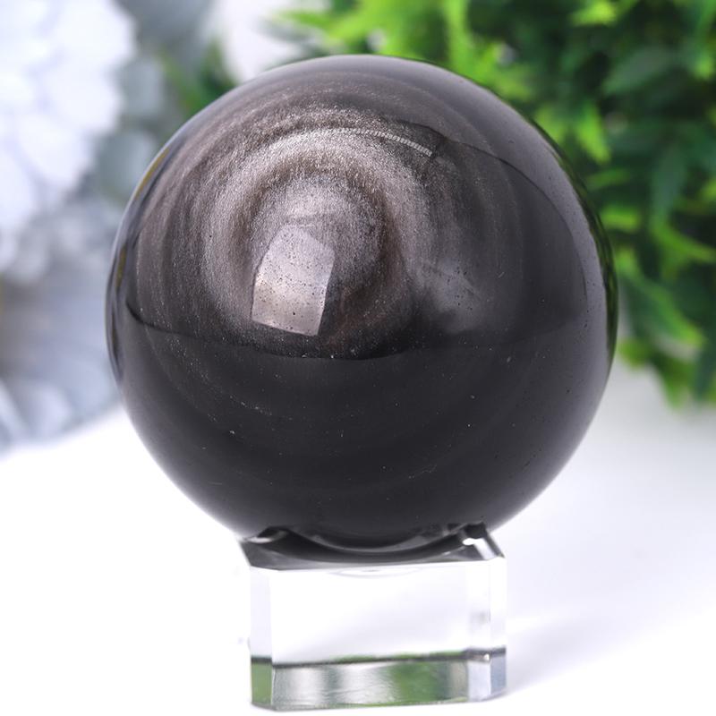 2.0"-4.5" Silver Obsidian Sphere Best Crystal Wholesalers