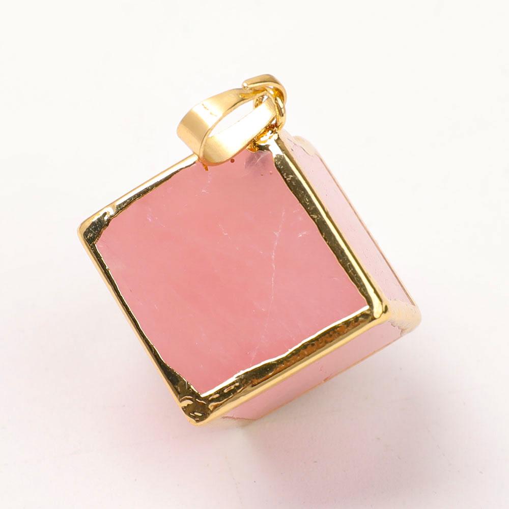 Rose Quartz Cube Pendant Best Crystal Wholesalers