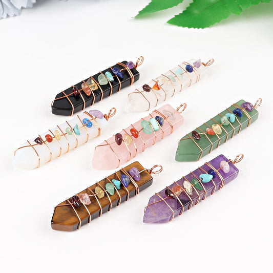 2" Chakra Wire Wrapped Pendant Best Crystal Wholesalers