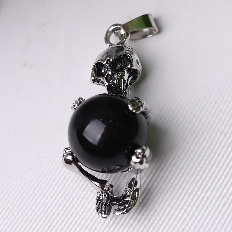 Wholesale Silver Skeleton Wrapped Round Ball Crystal Pendant Best Crystal Wholesalers