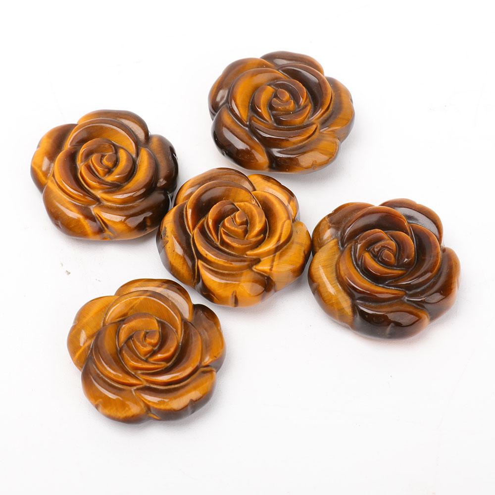 Undrilled Tiger Eye Rose Shape Pendants Best Crystal Wholesalers