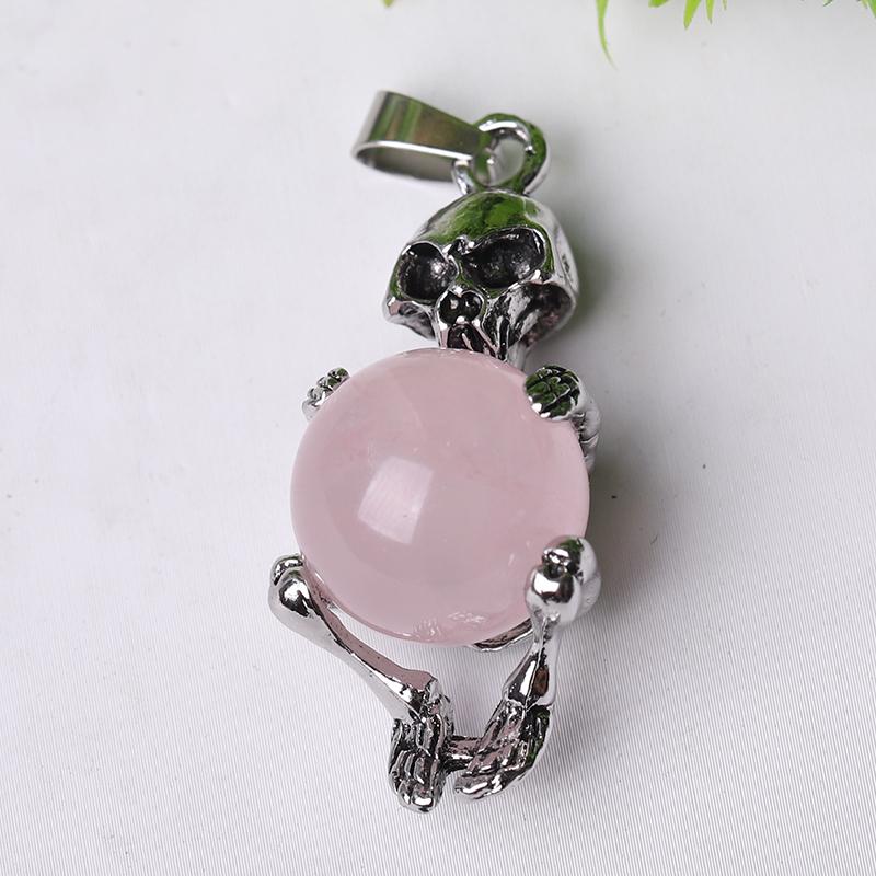 Wholesale Silver Skeleton Wrapped Round Ball Crystal Pendant Best Crystal Wholesalers