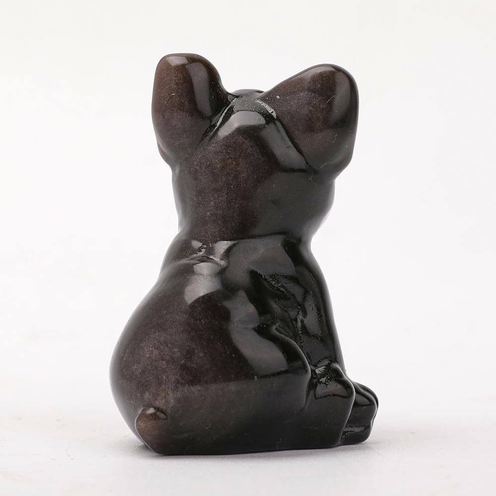 Silver Obsidian Dog Carving Animal Bulk Best Crystal Wholesalers