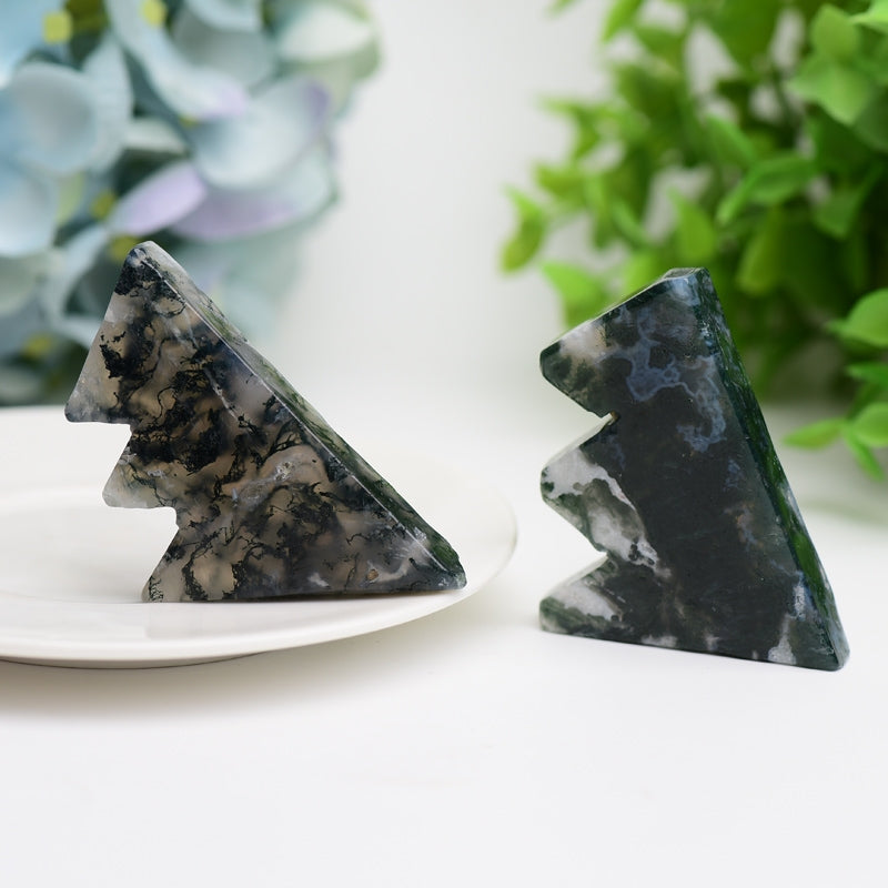 2.0"-2.5" Moss Agate Mountain Shape Crystal Carvings Model Slab Bulk Crystal wholesale suppliers