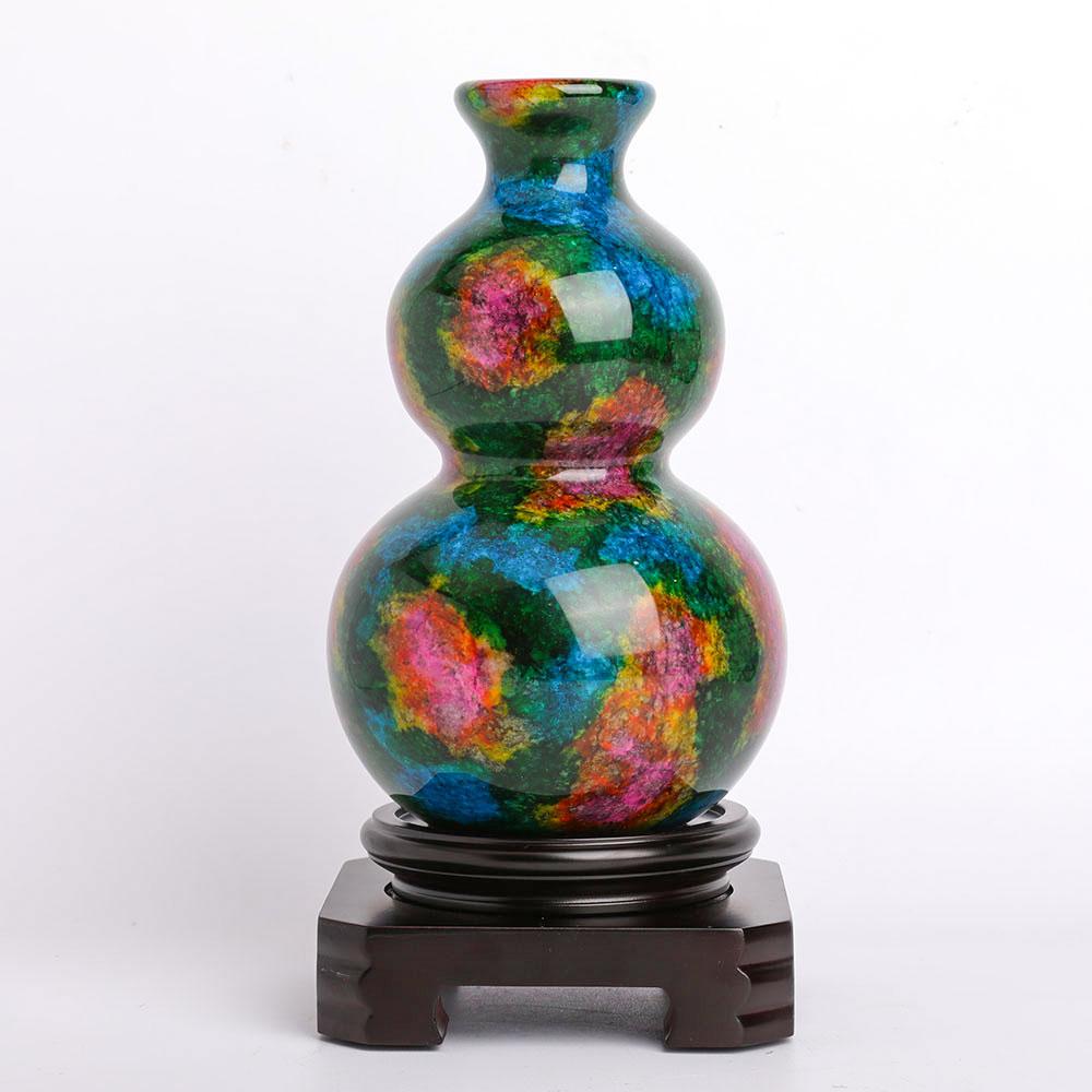 Colorful Jade Vase Free Form with Base