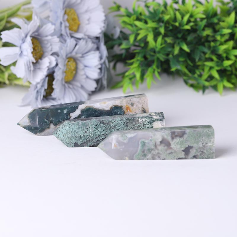 Wholesale Natural Moss Agate Towers Points Bulk Healing Stone  Best Crystal Wholesalers