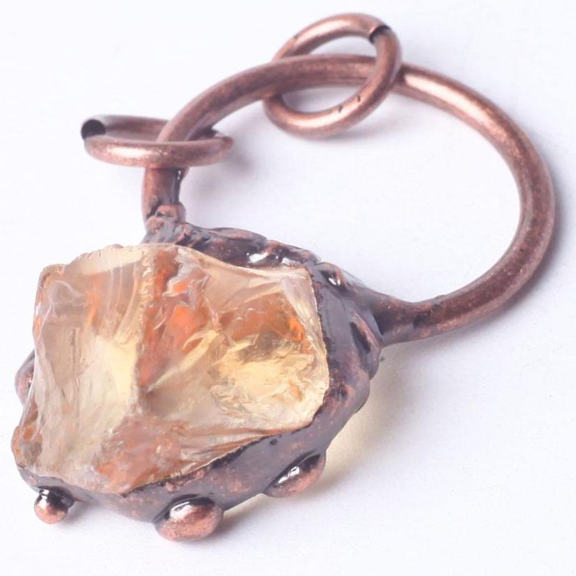 Wire Wrapped Raw Rough Irregular Shape Citrine Stone Crystal Pendant Best Crystal Wholesalers