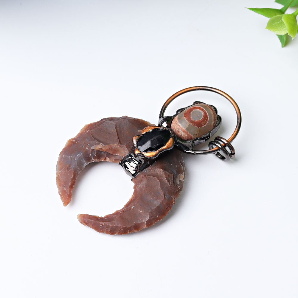 2.6" Agate Moon Shape Crystal Pendant for Jewelry DIY Best Crystal Wholesalers