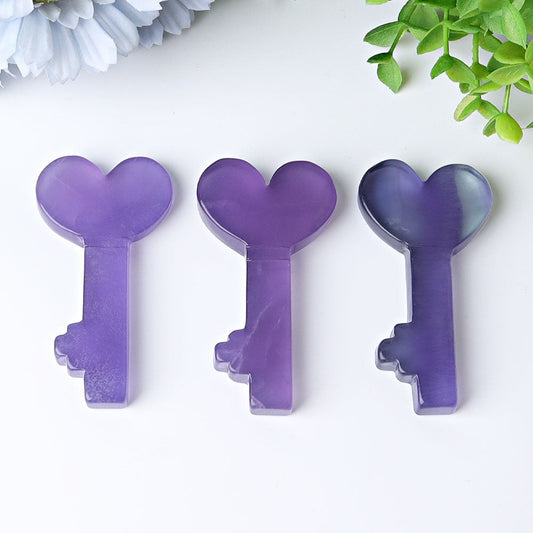 3" Fluorite Heart Key Crystal Carvings Model Bulk Best Crystal Wholesalers