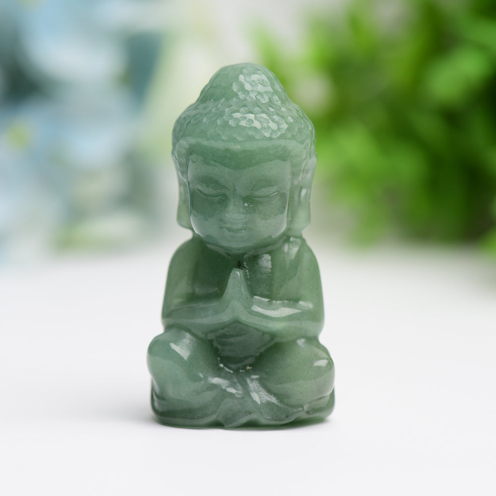 2.3" Buddha Crystal Carving Model Cartoon Bulk Best Crystal Wholesalers Fluorite Green Aventurine Black Obsidian