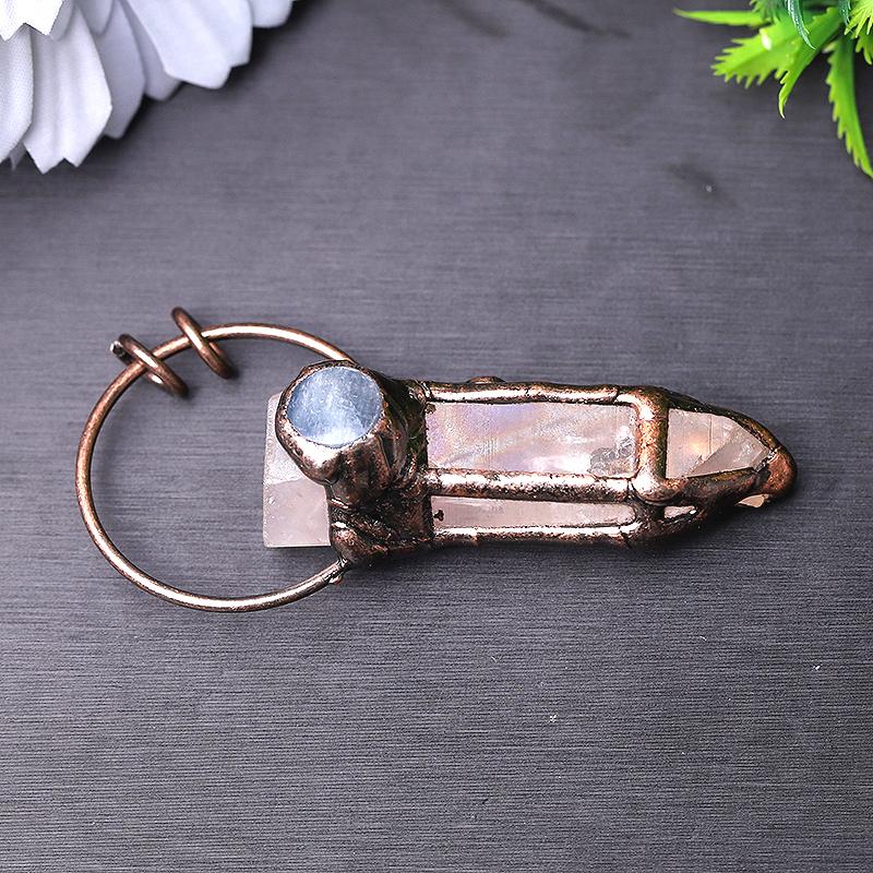 3" Rose Quartz with Kyanite Pendant for Jewelry DIY Best Crystal Wholesalers