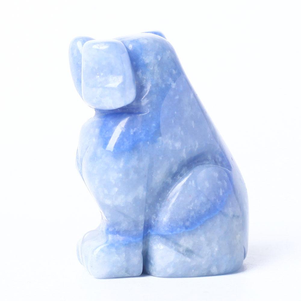 Blue Aventurine Dog Figurine Crystal Carving Animal Bulk Best Crystal Wholesalers