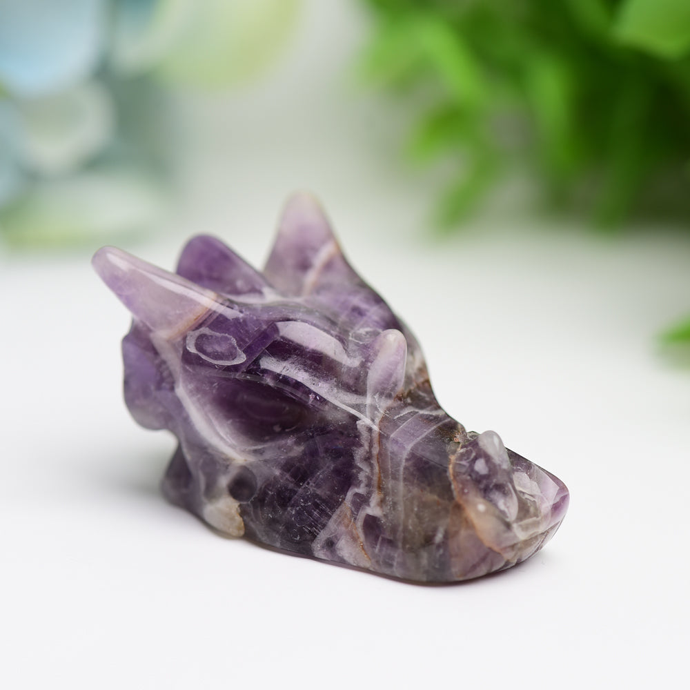 1.8" Mixed Crystal Dragon Head Animal Crystal Carving Bulk Best Crystal Wholesalers