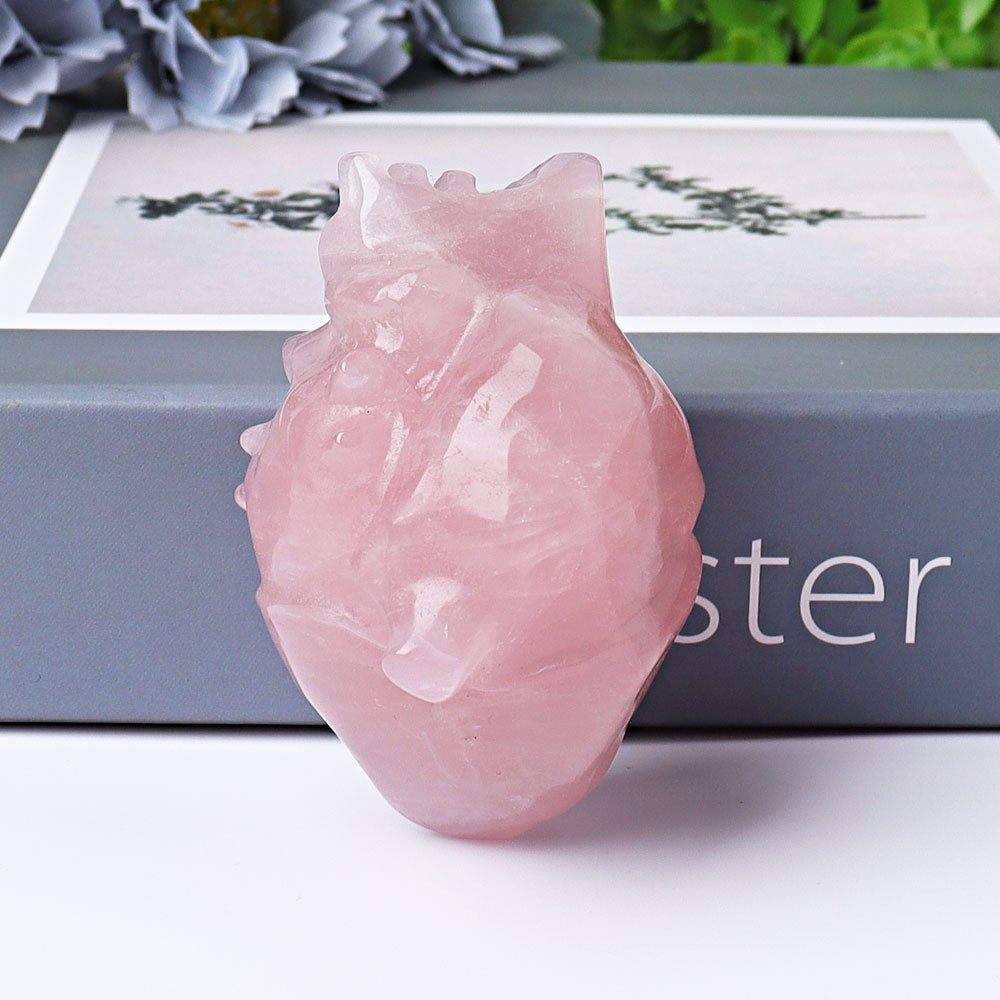 2.6" Rose Quartz Heart Crystal Carvings Best Crystal Wholesalers