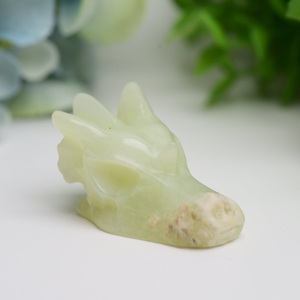 1.8" Mixed Crystal Dragon Head Animal Crystal Carving Bulk Best Crystal Wholesalers