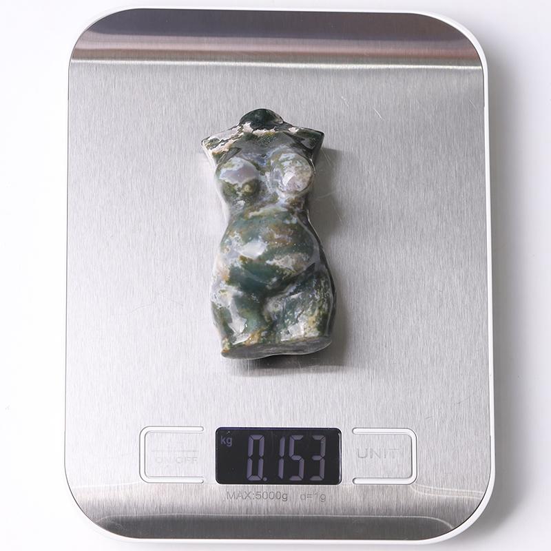 3" Moss Agate Pregnent Woman Body Crystal Carvings Best Crystal Wholesalers