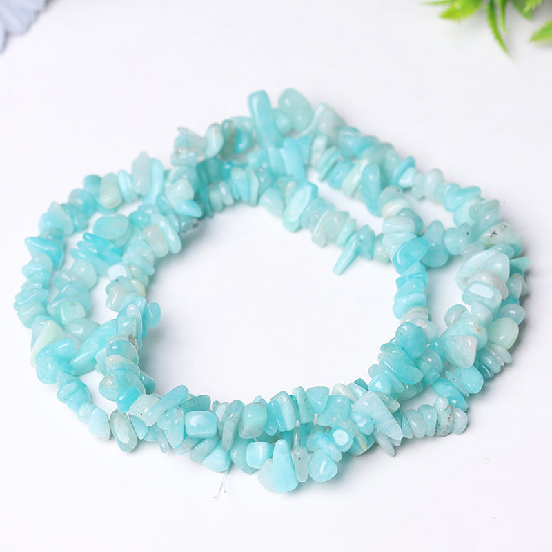 Drilled Crystal Chips with holes String for DIY bulk Bracelet Best Crystal Wholesalers Blue Apatite Rose Quartz Citrine Amazonite