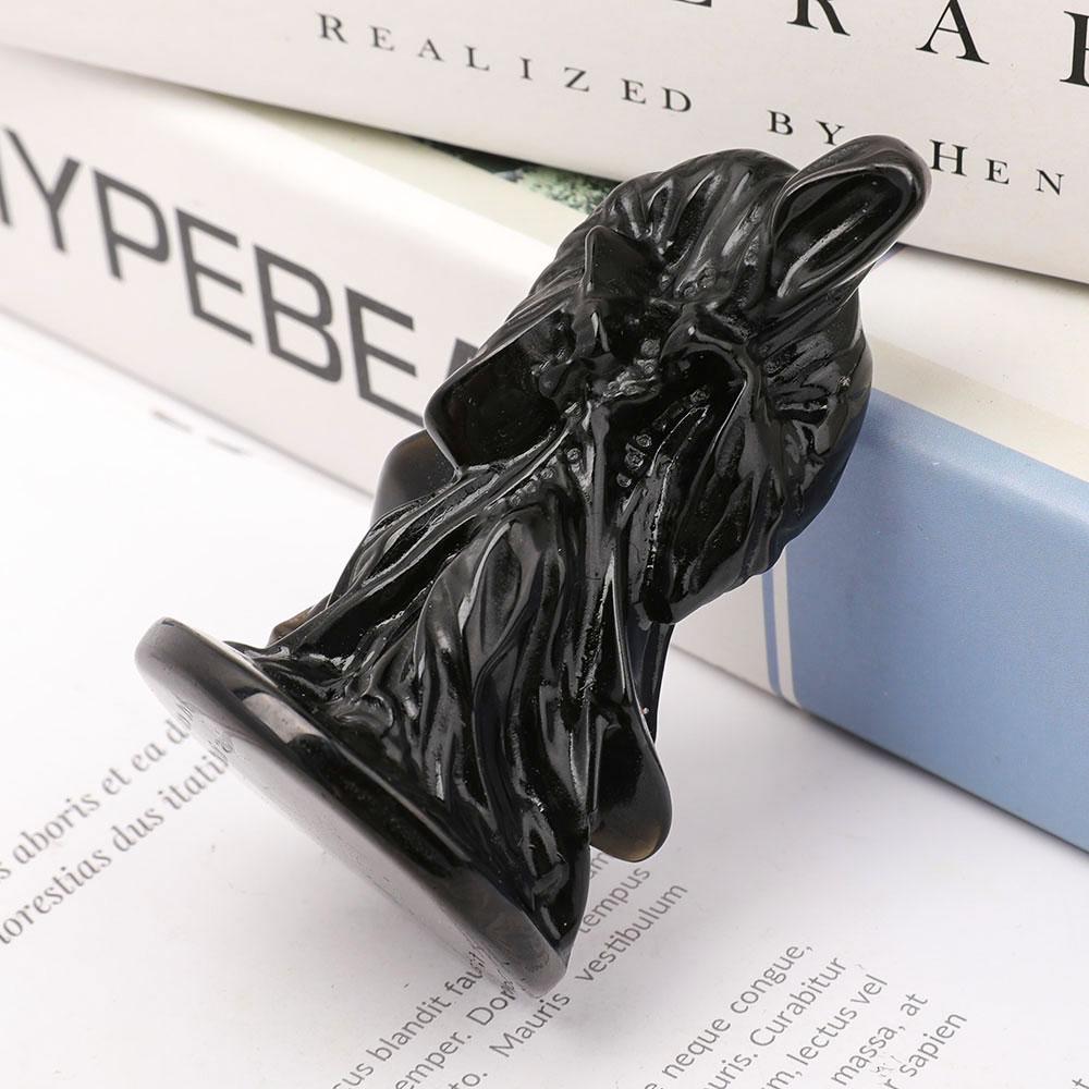 3" Black Obsidian Grim Reaper Carvings