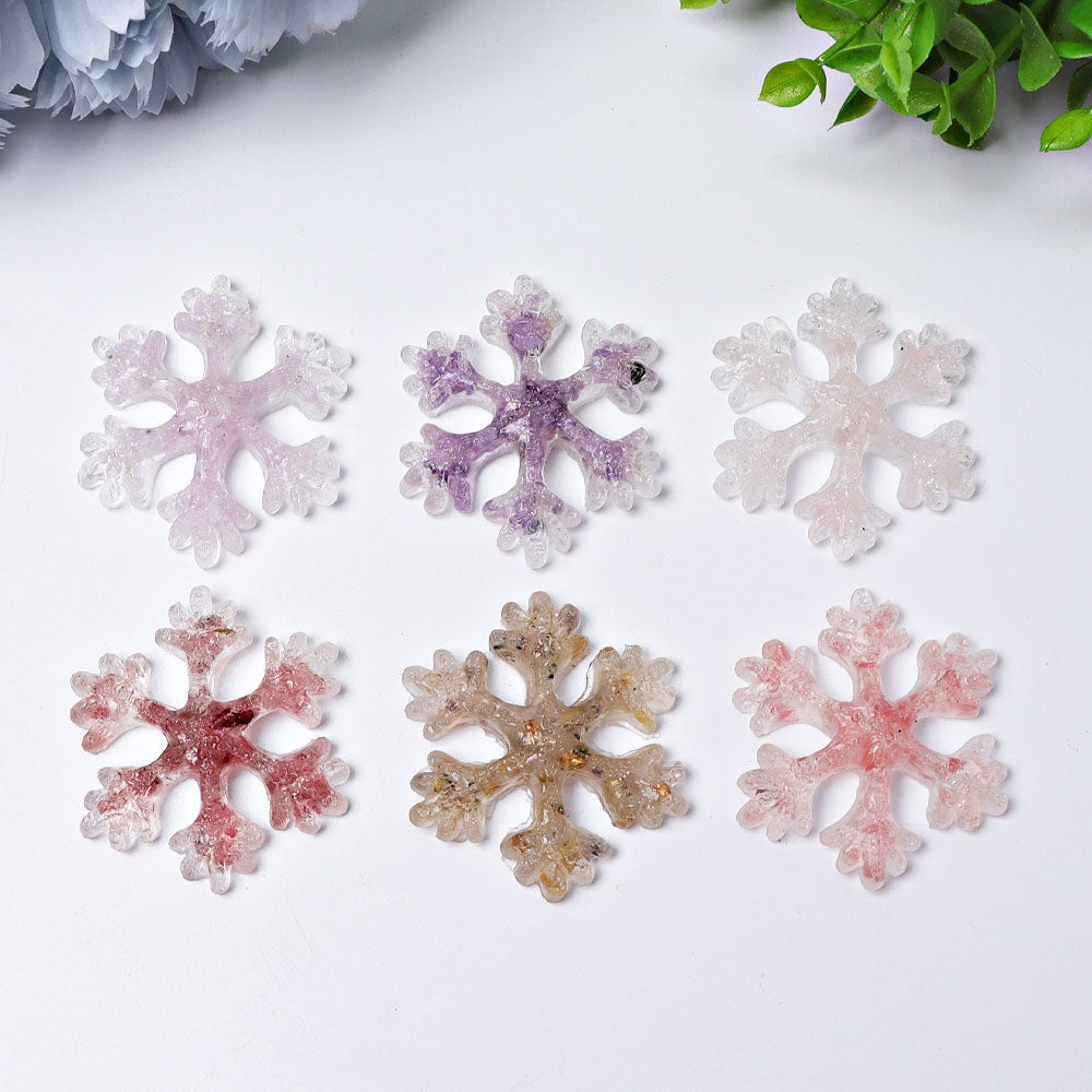 2" Resin Snowflakes Crystal Carvings for Christmas Best Crystal Wholesalers