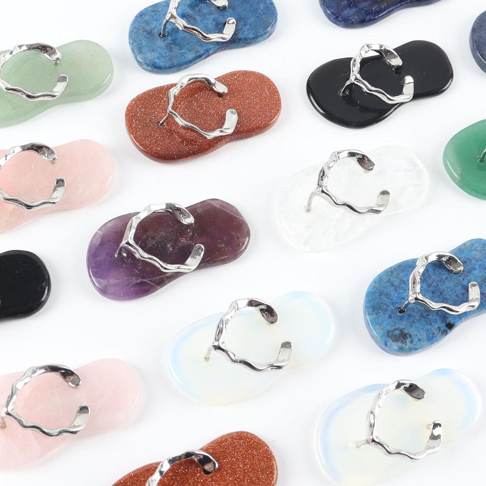 Natural High Quality Mini Crystal  Slippers Flip Flops Shape Crystal Pendant