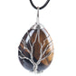 Teardrop Shape Crystal Stone Wire Wrapped Copper Tree of Life Chakra Pendant Best Crystal Wholesalers