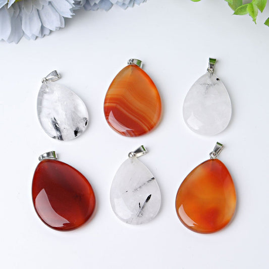 Various Crystals Tear Drop Shape Necklace Pendants