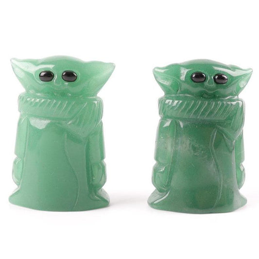 Green Aventurine Crystal Carving Yoda 2" Cartoon Bulk Best Crystal Wholesalers