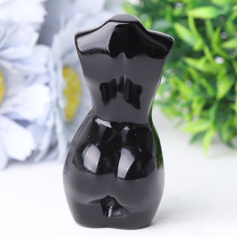 3" Black Obsidian Woman Model Body Crystal Carvings Best Crystal Wholesalers