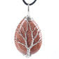 Teardrop Shape Crystal Stone Wire Wrapped Copper Tree of Life Chakra Pendant Best Crystal Wholesalers