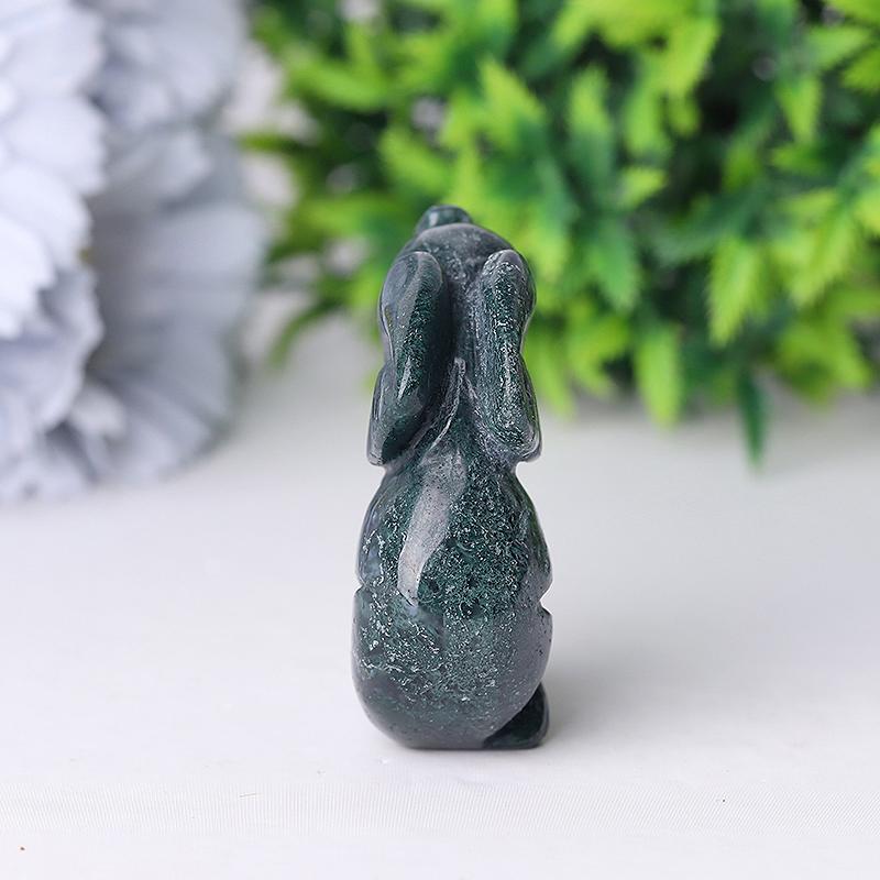 2" Moss Agate Elephant Crystal Carvings Animal Bulk Best Crystal Wholesalers