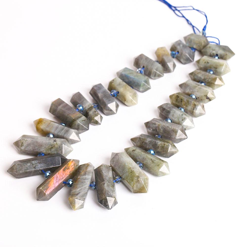 Labradorite Crystal Point Chain String for DIY Best Crystal Wholesalers