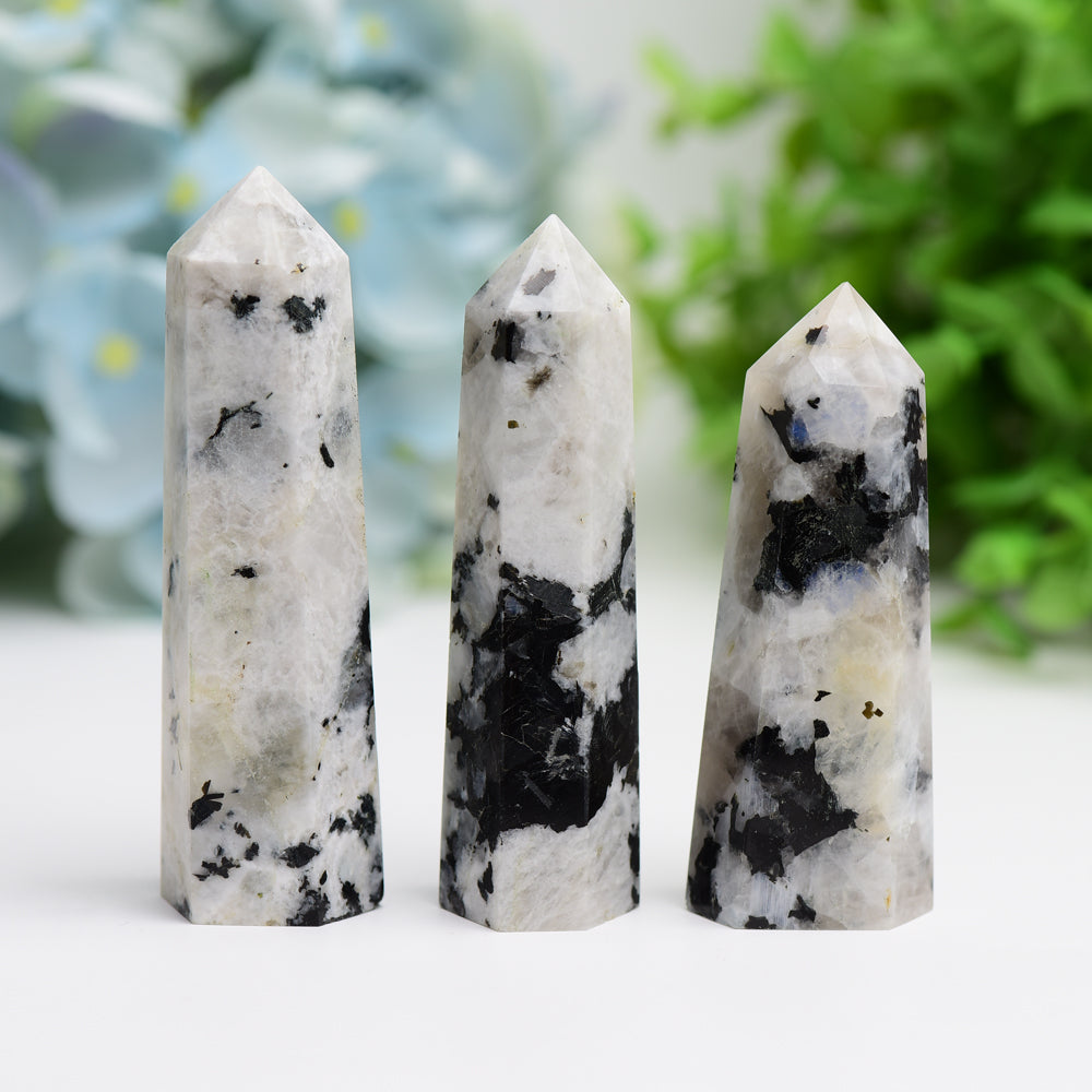 2.5"-4.5" Black Moon Stone Crystal Points Towers  Bulk Best Crystal Wholesalers