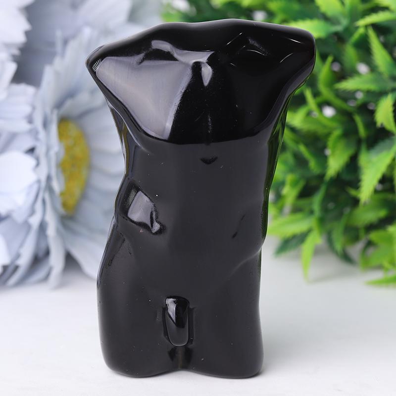 2.0-3.0" Black Obsidian Man Body Crystal Carvings Best Crystal Wholesalers