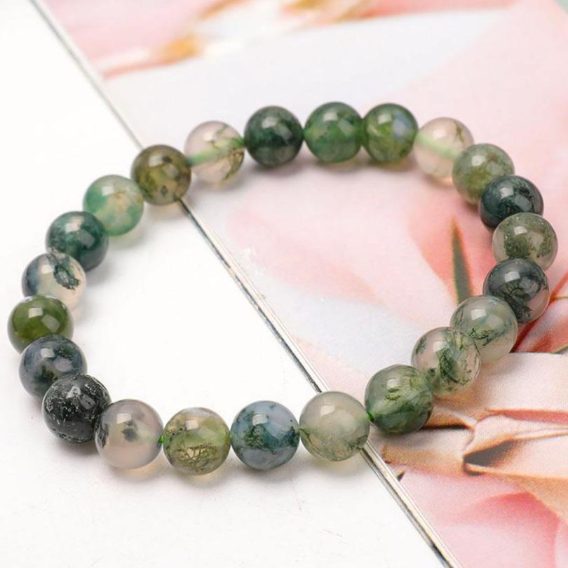 8mm Moss Agate Bracelet Best Crystal Wholesalers