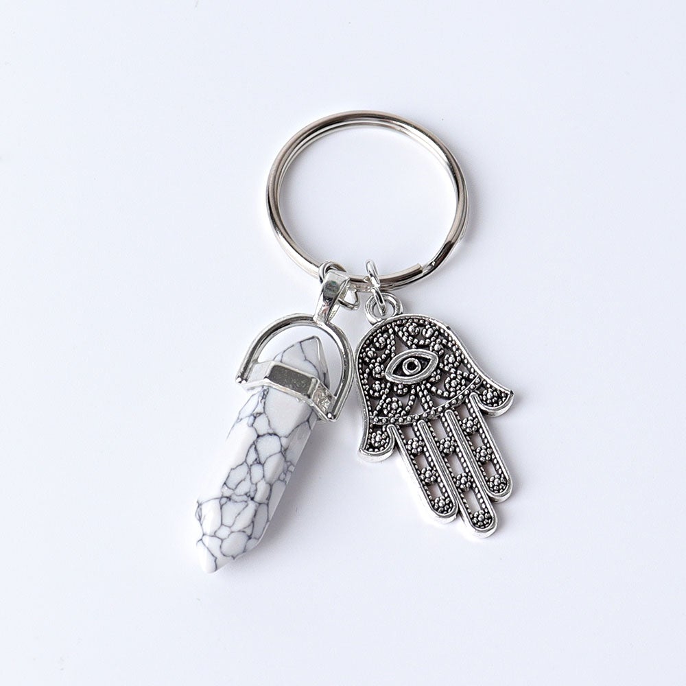 2.5“ Double Terminated Point with Devil's Eye Hand Key Chain for DIY Best Crystal Wholesalers