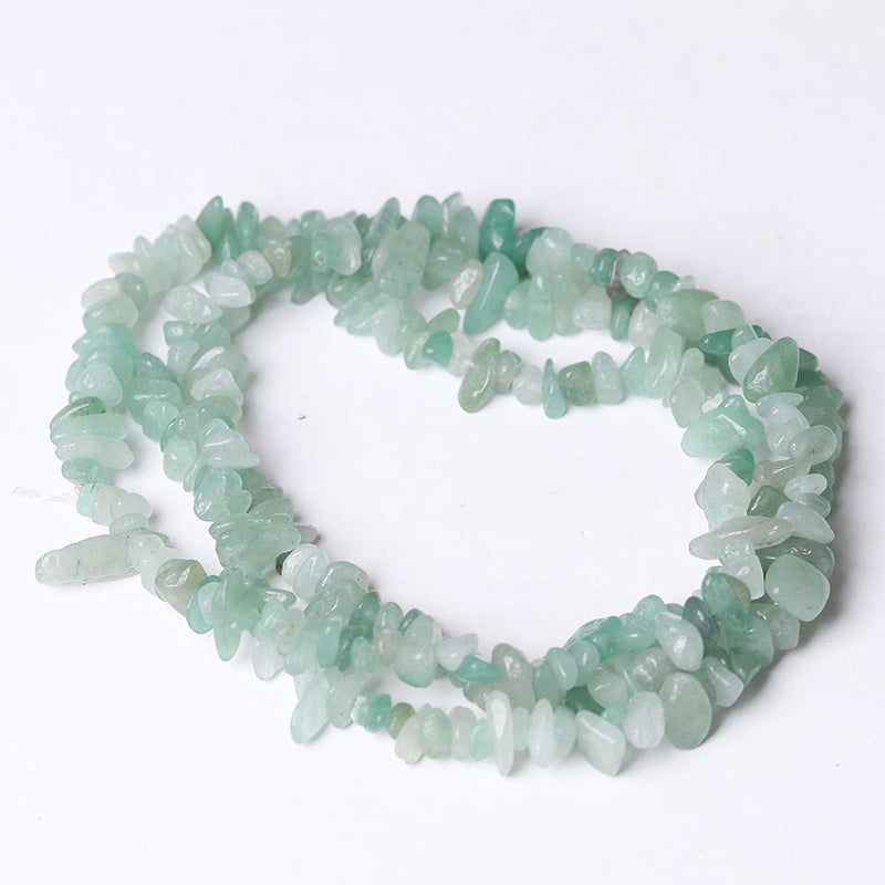 Drilled Crystal Chips with holes String for DIY bulk Bracelet Best Crystal Wholesalers Green Aenturine Rainbow Fluorite Peach Moonstone Rose Quartz